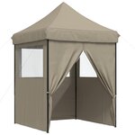 vidaXL Tente de fête 200 x 200 x 306 cm Taupe Tissu Oxford