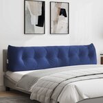 vidaXL Coussin de Dos Bleu police 200 x 24 x 50 cm Velours