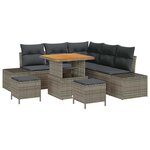 vidaXL Ensemble de canapé de jardin avec coussin 8 Pièces Gris Poly rotin