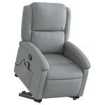 vidaXL Fauteuil de massage inclinable Gris clair Tissu