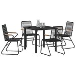 vidaXL Ensemble de salle à manger pour jardin 5 Pièces Noir Rattan PVC