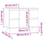 vidaXL Armoire salle de bain sonoma gris 80x33x60 cm bois d'ingénierie
