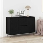 vidaXL Buffet Chêne noir 101.5 x 35 x 70 cm Bois d'ingénierie