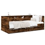 vidaXL Lit de jour et tiroirs chêne fumé 75x190 cm bois d'ingénierie