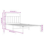vidaXL Cadre de lit métal sans matelas et tête de lit blanc 107x203 cm