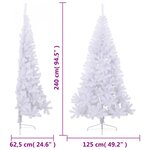 vidaXL Sapin de Noël artificiel moitié avec support blanc 240 cm PVC