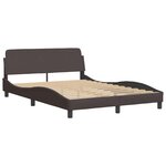 vidaXL Cadre de lit sans matelas Hvar marron foncé 140x200 cm tissu
