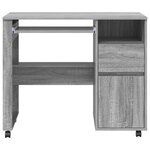 vidaXL Bureau d'ordinateur gris Gris sonoma Bois d'ingénierie Moyen