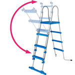 Tectake Piscine tubulaire ronde MERINA + bache, échelle et autres accessoires