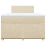 vidaXL Sommier à lattes de lit avec matelas crème 120x190 cm tissu