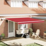 vidaXL Auvent Rétractable with 400 × 350 cm Rouge
