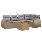 vidaXL Salon de jardin avec coussins 6 Pièces beige résine tressée