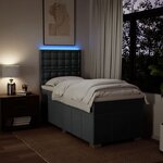 vidaXL Sommier à lattes de lit avec matelas Gris foncé 100x200cm Tissu