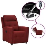 vidaXL Fauteuil inclinable électrique Rouge bordeaux Tissu