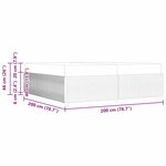 vidaXL Cadre de lit avec matelas Gris foncé 200 x 200 cm tissu