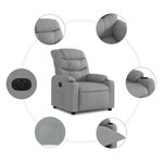 vidaXL Fauteuil inclinable électrique Gris clair Tissu