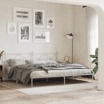 vidaXL Cadre de lit métal sans matelas et tête de lit blanc 200x200 cm