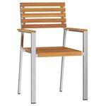 vidaXL Chaises de jardin empilables 4 Pièces en bois d'acacia et acier inoxydable