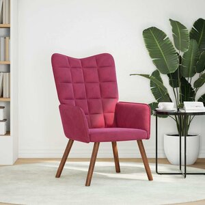 vidaXL Chaise de relaxation Rouge bordeaux Velours