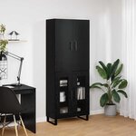 vidaXL Haut Armoire 2 Pièces Chêne noir 69 5 x 34 x 180 cm