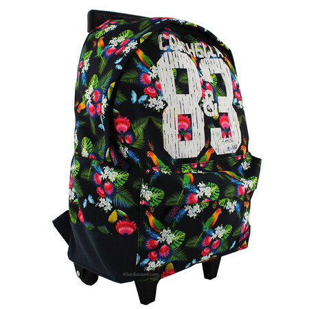 Sac a dos avec roulettes 41 cm campus coachella collège lycée motif