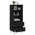 vidaXL Buffet haut Noir 40x36x110 cm Bois d'ingénierie