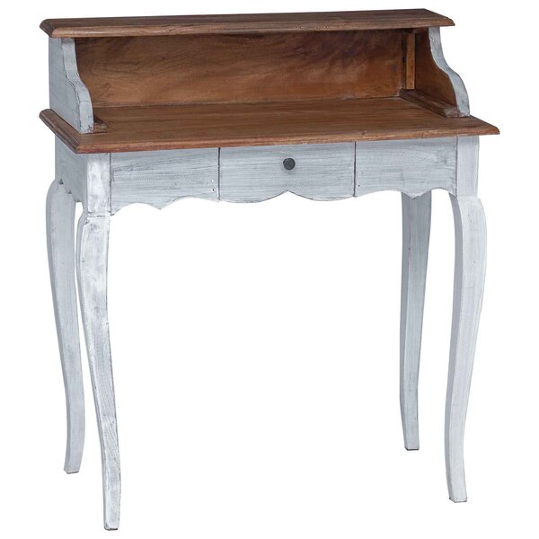 vidaXL Bureau d'écriture avec tiroir Marron et blanc 80 x 40 x 92 cm