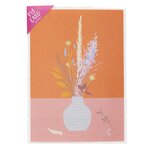 Diy personnaliser sa carte florale - vase et fleurs orange