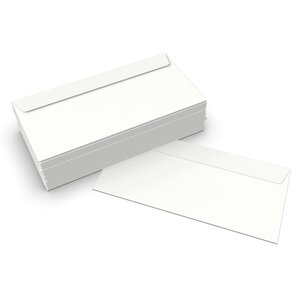 Enveloppes - Blanc ~110 x 220 mm (DL), 100 g/qm Offset