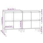 vidaXL Buffets 2 Pièces noir 60x35x70 cm bois d'ingénierie