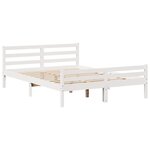 vidaXL Lit bibliothèque sans matelas blanc 160x200 cm bois pin massif