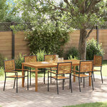 vidaXL Ensemble de salle à manger pour jardin 7 Pièces Noir Poly rotin