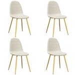 vidaXL Chaises à manger lot de 4 crème velours