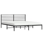 vidaXL Cadre de lit métal sans matelas avec tête de lit noir 183x213cm