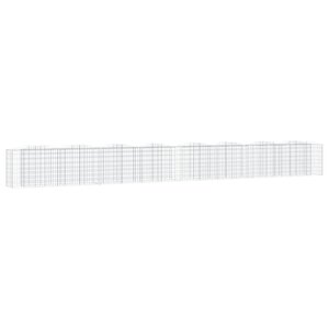 vidaXL Lit surélevé à gabions arqué 800x50x100 cm Fer galvanisé