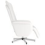 vidaXL Fauteuil inclinable avec repose-pieds blanc similicuir