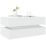 vidaXL Table basse avec lumières LED blanc 90x50x40 cm