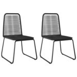 vidaXL Ensemble à manger de jardin 3 Pièces PVC résine tressée noir