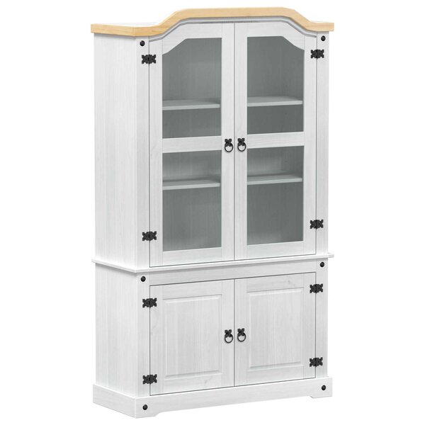 vidaXL Vitrine Blanc 103 5 x 42 x 180 cm Pin massif