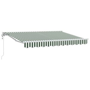 vidaXL Auvent rétractable électrique Vert et blanc 3 x 2 5 m