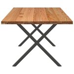 vidaXL Table à manger marron clair bois de chêne massif rectangulaire