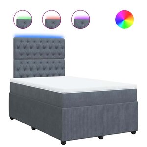 vidaXL Sommier à lattes de lit et matelas gris foncé 120x190cm velours