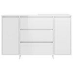 vidaXL Buffet et 3 tiroirs Blanc brillant 120x41x75 cm Bois ingénierie