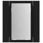 vidaXL Armoire à miroir de salle de bain LED Noir 40x12x45cm Acrylique
