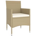 vidaXL Ensemble à manger de jardin 5 Pièces Résine tressée Beige