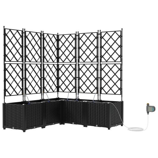vidaXL Jardinières de jardin 1 pc Noir 120 x 120 x 142 cm Plastique