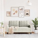 vidaXL Canapé à 2 places Crème 140 cm Velours