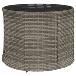vidaXL Canapé de jardin table coussins demi-rond gris résine tressée