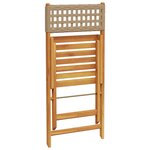 vidaXL Chaises de jardin pliantes lot de 6 beige rotin et bois massif