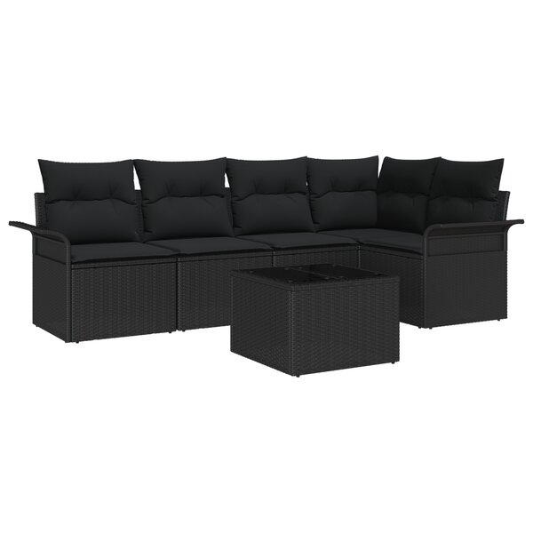 vidaXL Ensemble de canapé de jardin 6 pièces avec coussins Beige en Rotin